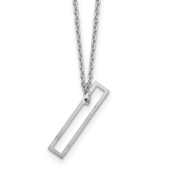 Sterling Silver Sideways Cut Out Initial I Necklace