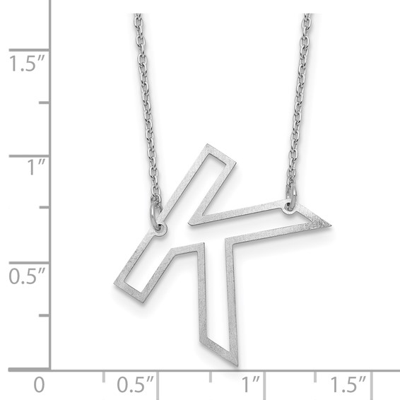 Sterling Silver Sideways Cut Out Initial K Necklace