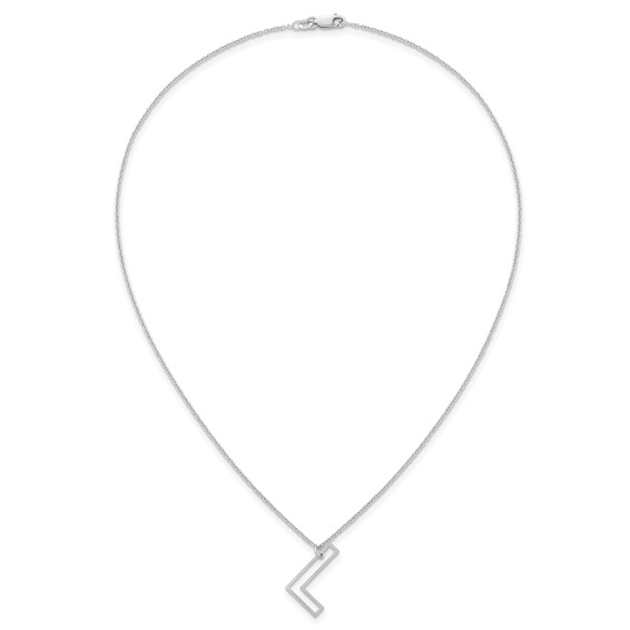 Sterling Silver Sideways Cut Out Initial L Necklace