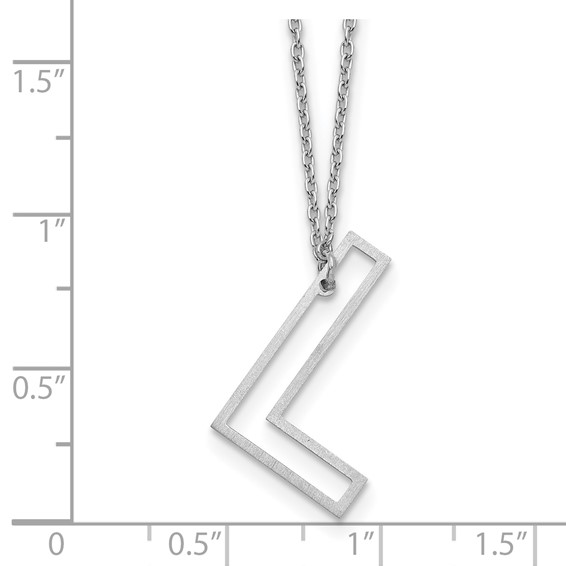 Sterling Silver Sideways Cut Out Initial L Necklace