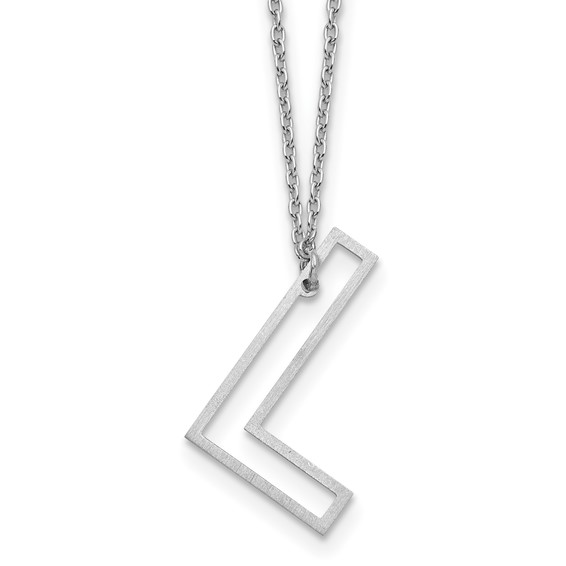 Sterling Silver Sideways Cut Out Initial L Necklace