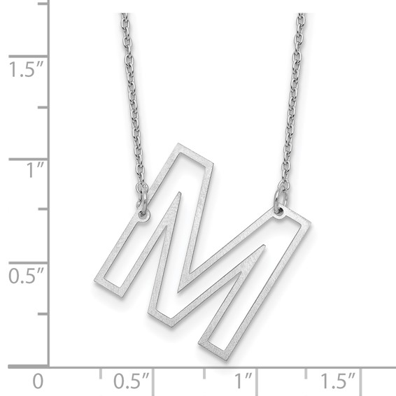 Sterling Silver Sideways Cut Out Initial M Necklace