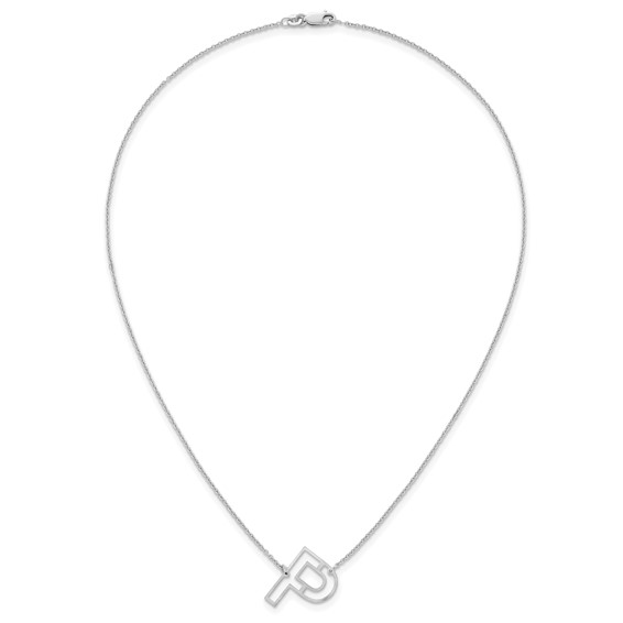 Sterling Silver Sideways Cut Out Initial P Necklace