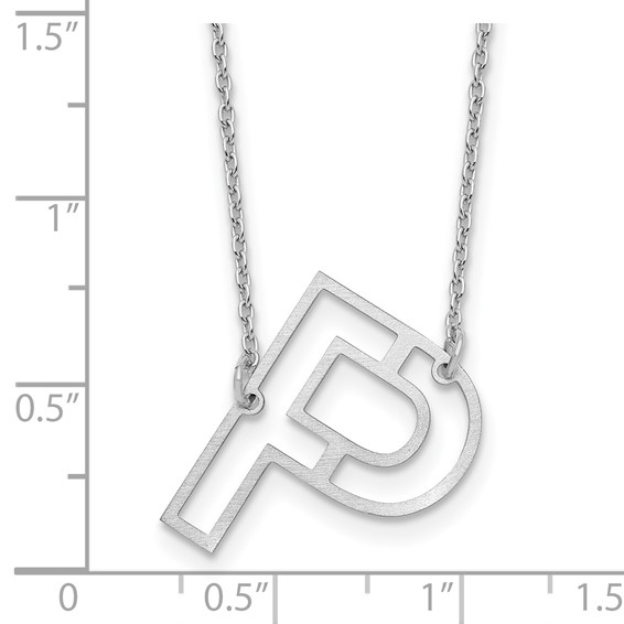 Sterling Silver Sideways Cut Out Initial P Necklace