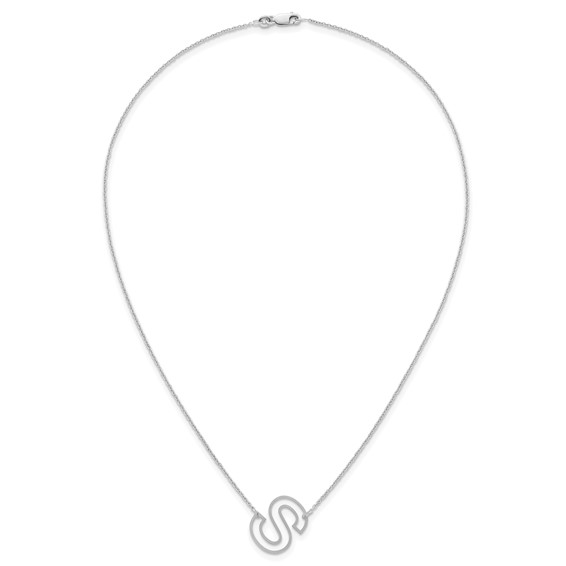 Sterling Silver Sideways Cut Out Initial S Necklace
