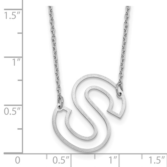 Sterling Silver Sideways Cut Out Initial S Necklace