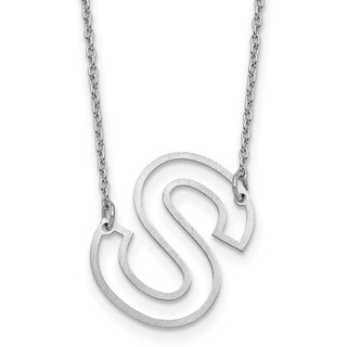 Sterling Silver Sideways Cut Out Initial S Necklace