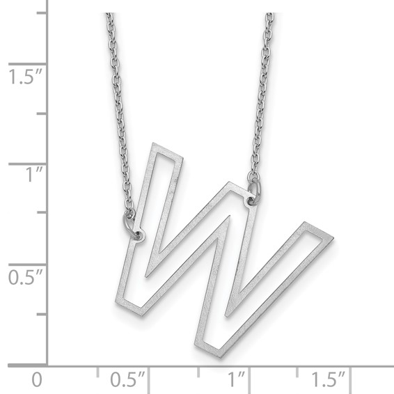 Sterling Silver Sideways Cut Out Initial W Necklace