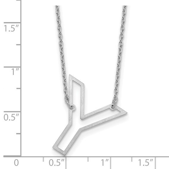 Sterling Silver Sideways Cut Out Initial Y Necklace