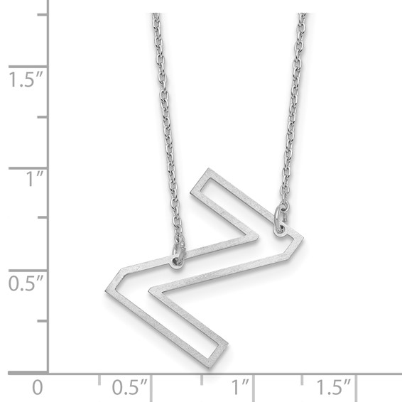 Sterling Silver Sideways Cut Out Initial Z Necklace
