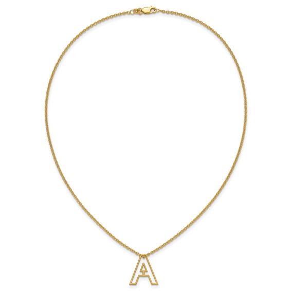 Sterling Silver/Gold-Plated Cut Out Slide Initial A Necklace