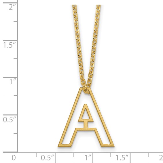Sterling Silver/Gold-Plated Cut Out Slide Initial A Necklace
