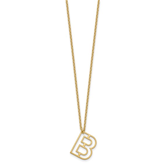Sterling Silver/Gold-plated Cut-out Initial Slide Necklace