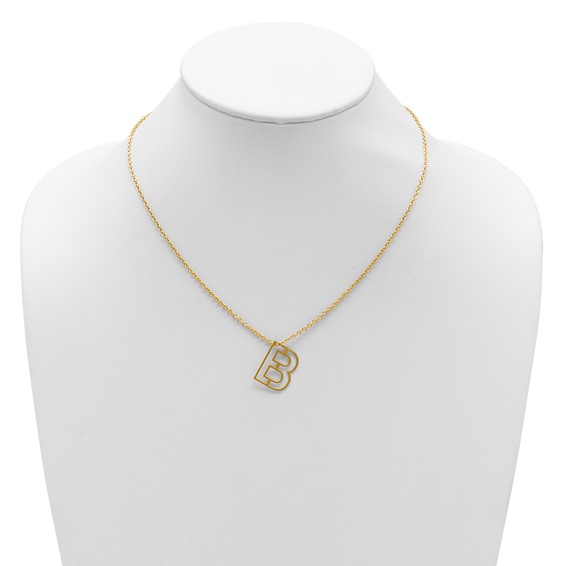 Sterling Silver/Gold-plated Cut-out Initial Slide Necklace