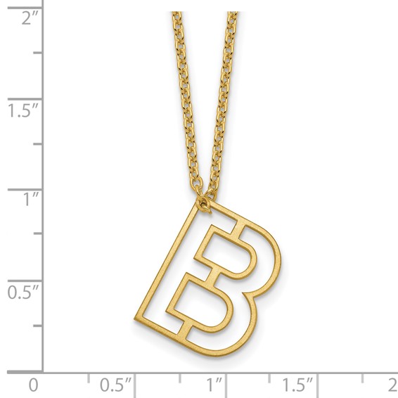 Sterling Silver/Gold-plated Cut-out Initial Slide Necklace