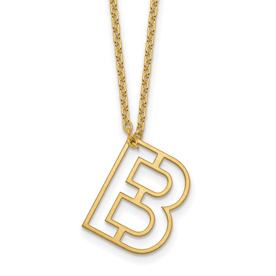 Sterling Silver/Gold-plated Cut-out Initial Slide Necklace