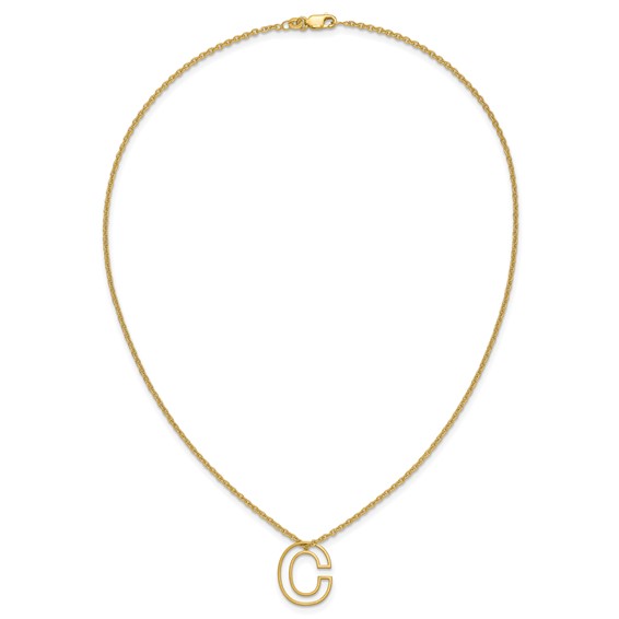 Sterling Silver/Gold-Plated Cut Out Slide Initial C Necklace