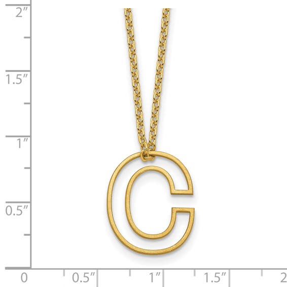 Sterling Silver/Gold-Plated Cut Out Slide Initial C Necklace