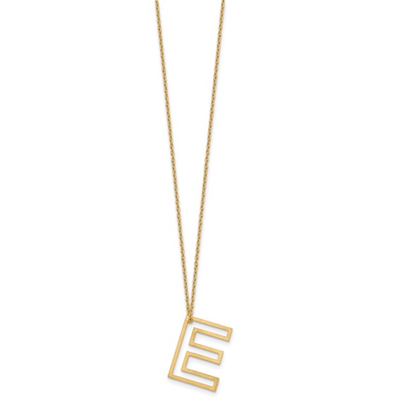 Sterling Silver/Gold-Plated Cut Out Slide Initial E Necklace