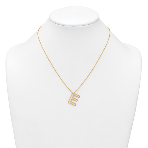 Sterling Silver/Gold-Plated Cut Out Slide Initial E Necklace
