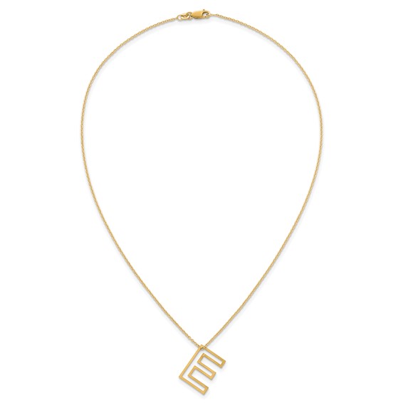 Sterling Silver/Gold-Plated Cut Out Slide Initial E Necklace