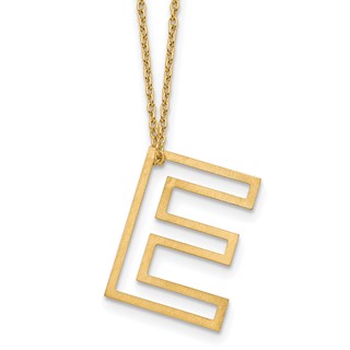 Sterling Silver/Gold-Plated Cut Out Slide Initial E Necklace