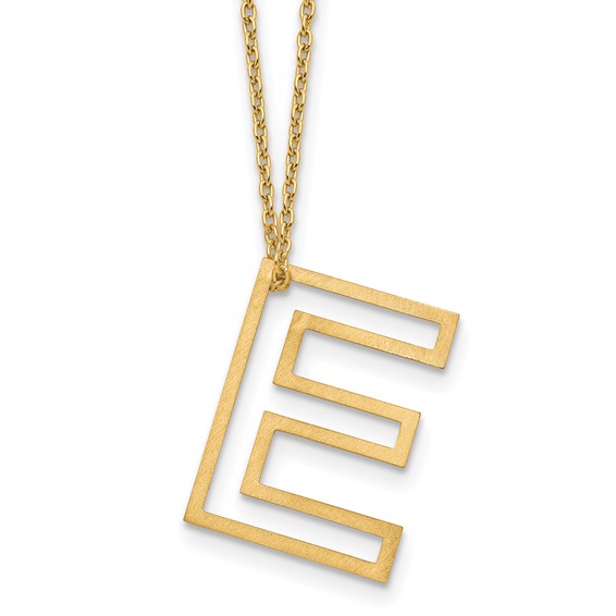 Sterling Silver/Gold-Plated Cut Out Slide Initial E Necklace