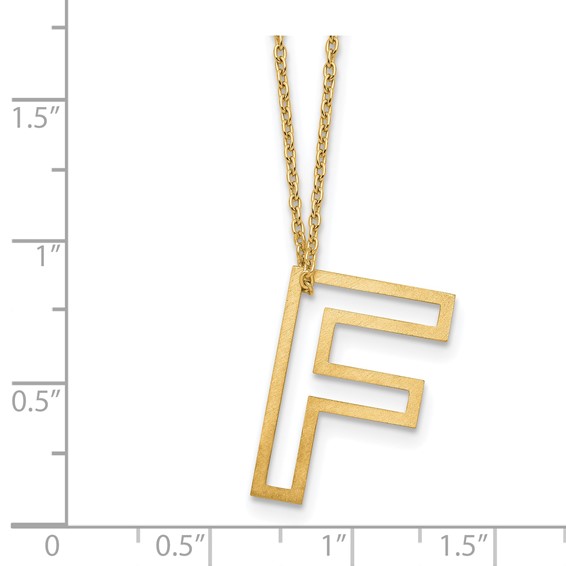 Sterling Silver/Gold-Plated Cut Out Slide Initial F Necklace
