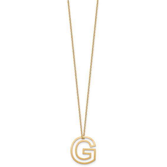 Sterling Silver/Gold-Plated Cut Out Slide Initial G Necklace