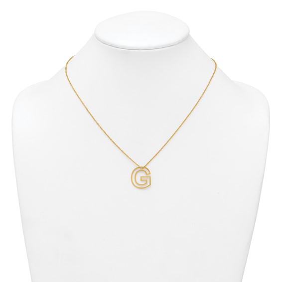 Sterling Silver/Gold-Plated Cut Out Slide Initial G Necklace