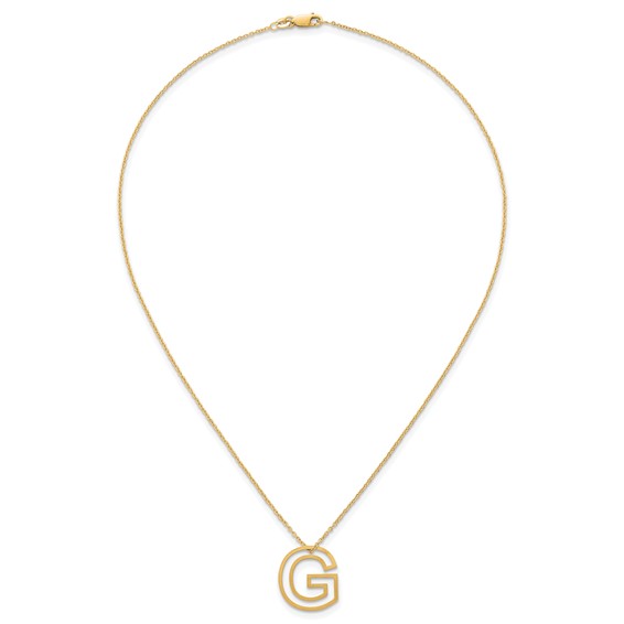 Sterling Silver/Gold-Plated Cut Out Slide Initial G Necklace