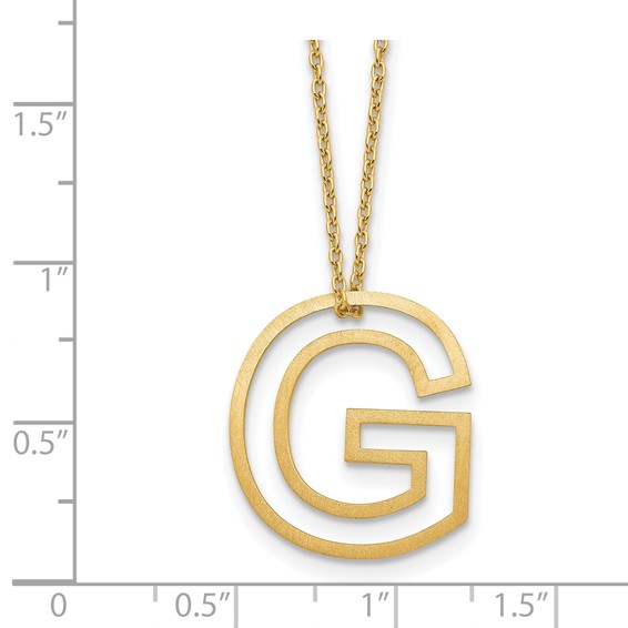 Sterling Silver/Gold-Plated Cut Out Slide Initial G Necklace