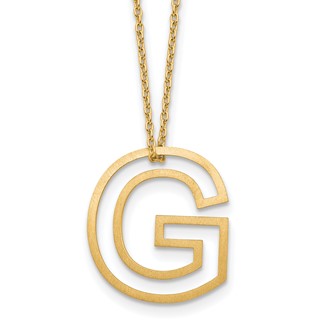 Sterling Silver/Gold-Plated Cut Out Slide Initial G Necklace