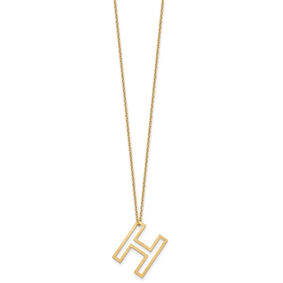 Sterling Silver/Gold-Plated Cut Out Slide Initial H Necklace