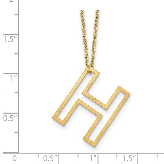 Sterling Silver/Gold-Plated Cut Out Slide Initial H Necklace