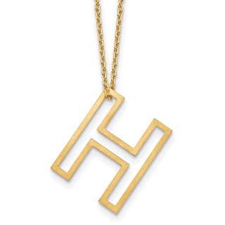 Sterling Silver/Gold-Plated Cut Out Slide Initial H Necklace