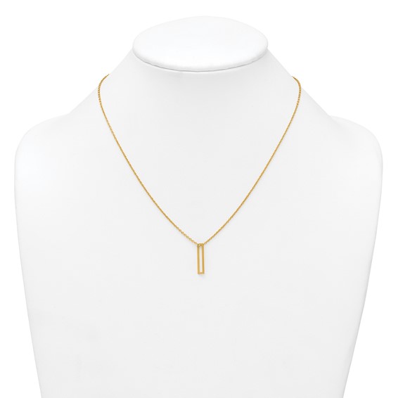 Sterling Silver/Gold-Plated Cut Out Slide Initial I Necklace