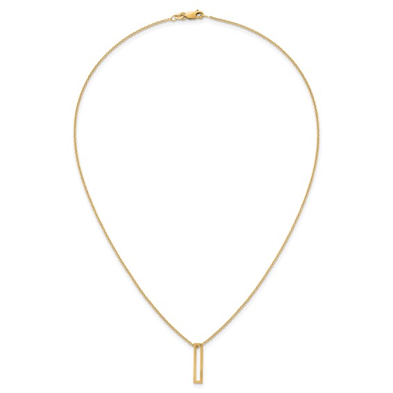 Sterling Silver/Gold-Plated Cut Out Slide Initial I Necklace