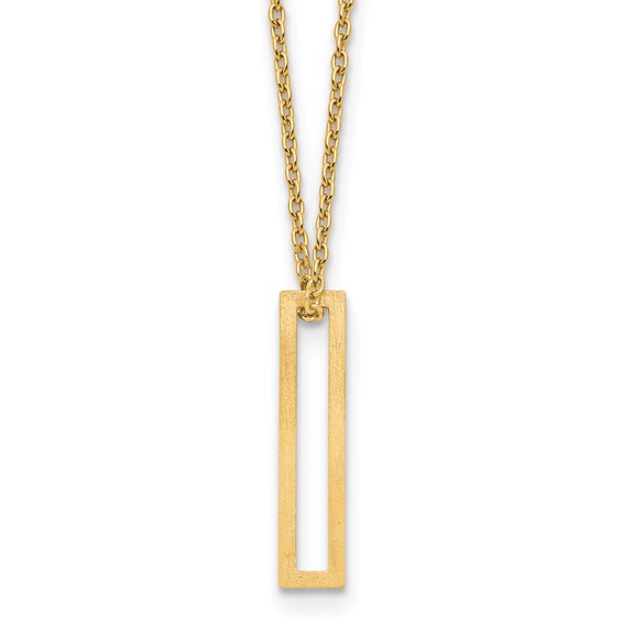 Sterling Silver/Gold-Plated Cut Out Slide Initial I Necklace
