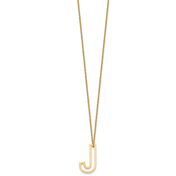 Sterling Silver/Gold-Plated Cut Out Slide Initial J Necklace