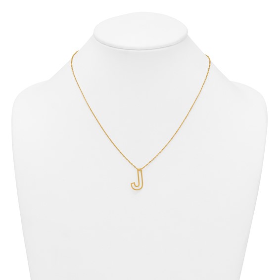 Sterling Silver/Gold-Plated Cut Out Slide Initial J Necklace