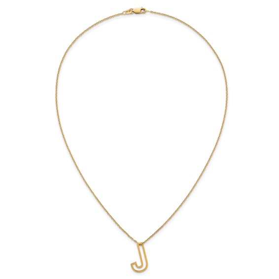 Sterling Silver/Gold-Plated Cut Out Slide Initial J Necklace