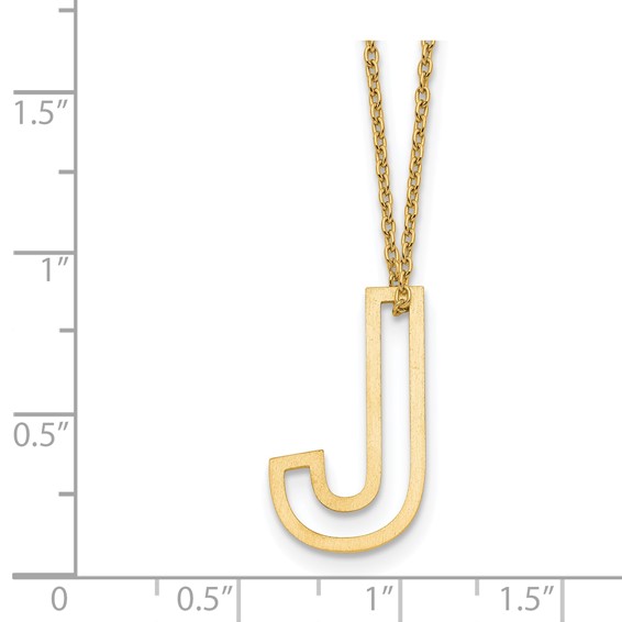Sterling Silver/Gold-Plated Cut Out Slide Initial J Necklace