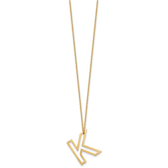 Sterling Silver/Gold-Plated Cut Out Slide Initial K Necklace