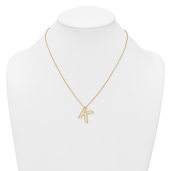 Sterling Silver/Gold-Plated Cut Out Slide Initial K Necklace