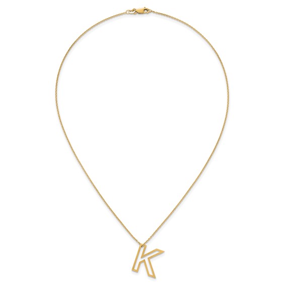 Sterling Silver/Gold-Plated Cut Out Slide Initial K Necklace
