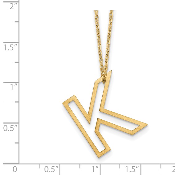Sterling Silver/Gold-Plated Cut Out Slide Initial K Necklace