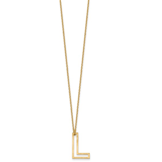 Sterling Silver/Gold-Plated Cut Out Slide Initial L Necklace