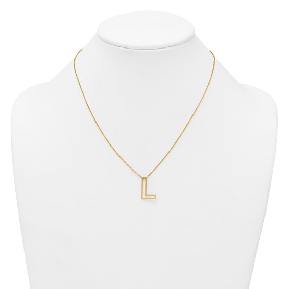 Sterling Silver/Gold-Plated Cut Out Slide Initial L Necklace