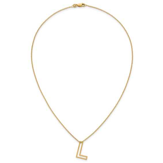 Sterling Silver/Gold-Plated Cut Out Slide Initial L Necklace